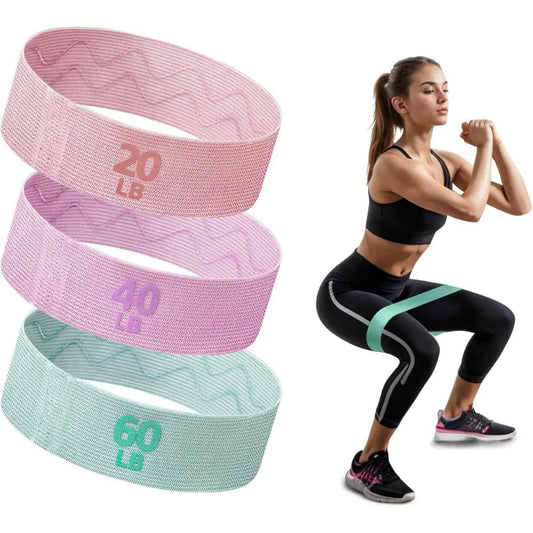 Resistance Bands for Working Out,3 Set of Exercise Bands,Fabric Workout Bands, Pilates,Fitness and Home Workout